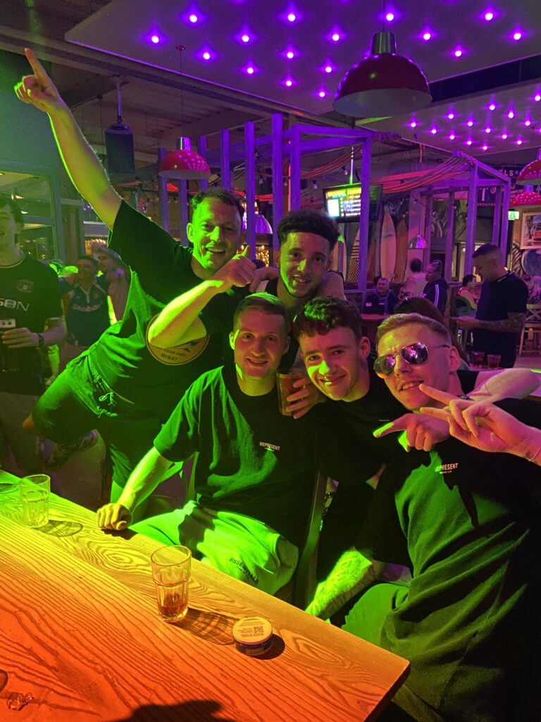 Me with members of the promoted squad from last season