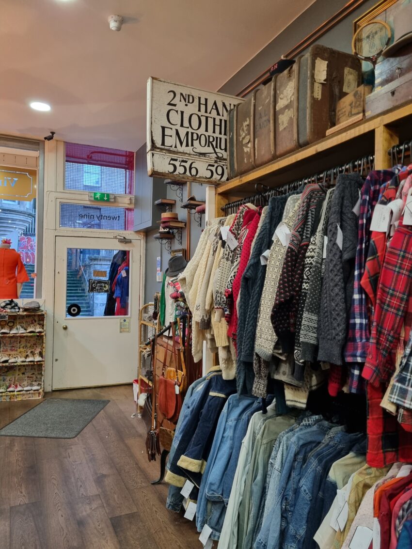 Picture shows the inside of a second-hand shop