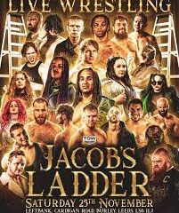 Poster for True Grit Wrestling's Jacob's Ladder featuring all wrestlers expected to be on the show