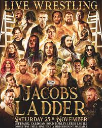 Poster for True Grit Wrestling's Jacob's Ladder featuring all wrestlers expected to be on the show