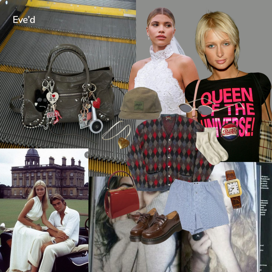 Collage, Sofia Richie, Paris Hilton, old money aesthetic, eclectic grandpa aesthetic, y2k, Birkin bag